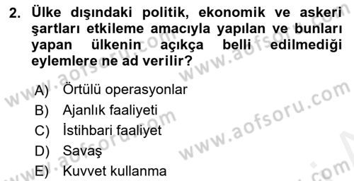 Uluslararası Hukuk 1 Dersi 2018 - 2019 Yılı (Final) Dönem Sonu Sınav Soruları 2. Soru