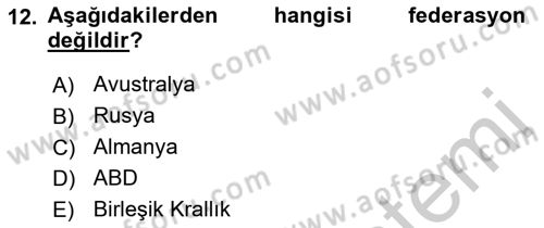 Uluslararası Hukuk 1 Dersi 2018 - 2019 Yılı Yaz Okulu Sınav Soruları 12. Soru