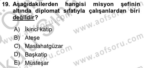 Uluslararası Hukuk 1 Dersi 2018 - 2019 Yılı Yaz Okulu Sınav Soruları 19. Soru