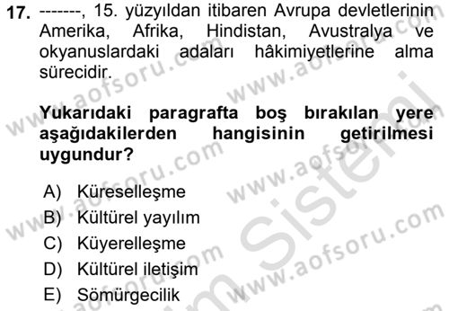Uluslararası Hukuk 1 Dersi 2019 - 2020 Yılı (Vize) Ara Sınav Soruları 17. Soru