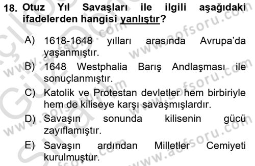 Uluslararası Hukuk 1 Dersi 2019 - 2020 Yılı (Vize) Ara Sınav Soruları 18. Soru