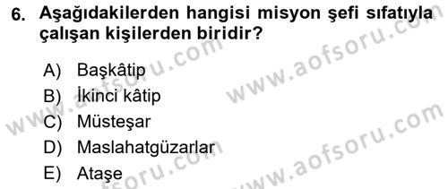 Uluslararası Hukuk 1 Dersi 2019 - 2020 Yılı (Final) Dönem Sonu Sınav Soruları 6. Soru