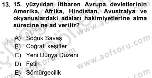 Uluslararası Hukuk 1 Dersi 2021 - 2022 Yılı (Vize) Ara Sınav Soruları 13. Soru