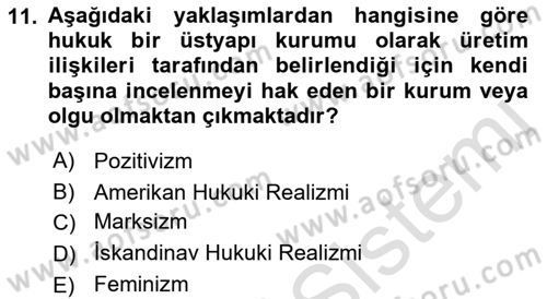 Uluslararası Hukuk 1 Dersi Ara Sınavı Deneme Sınav Soruları 11. Soru