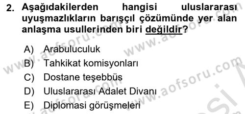 Uluslararası Hukuk 1 Dersi 2022 - 2023 Yılı Yaz Okulu Sınav Soruları 2. Soru