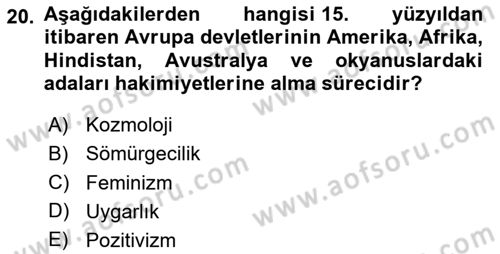 Uluslararası Hukuk 1 Dersi 2024 - 2025 Yılı (Vize) Ara Sınav Soruları 20. Soru