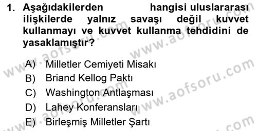 Uluslararası Hukuk 1 Dersi 2024 - 2025 Yılı (Final) Dönem Sonu Sınav Soruları 1. Soru