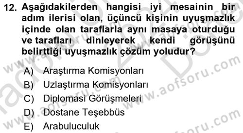 Uluslararası Hukuk 1 Dersi 2024 - 2025 Yılı (Final) Dönem Sonu Sınav Soruları 12. Soru