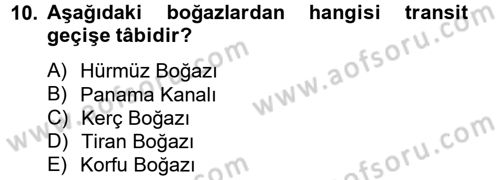 Uluslararası Hukuk 2 Dersi 2012 - 2013 Yılı (Vize) Ara Sınav Soruları 10. Soru