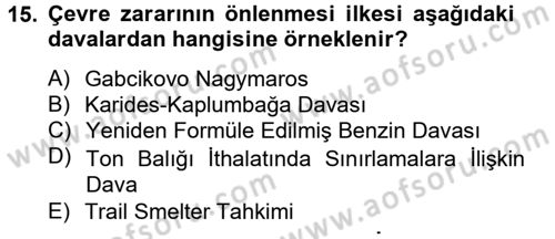Uluslararası Hukuk 2 Dersi 2012 - 2013 Yılı (Vize) Ara Sınav Soruları 15. Soru