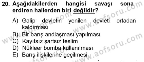 Uluslararası Hukuk 2 Dersi 2012 - 2013 Yılı (Vize) Ara Sınav Soruları 20. Soru