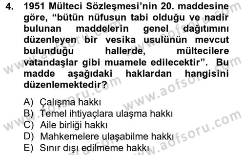 Uluslararası Hukuk 2 Dersi 2012 - 2013 Yılı (Final) Dönem Sonu Sınav Soruları 4. Soru