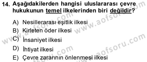 Uluslararası Hukuk 2 Dersi 2013 - 2014 Yılı (Vize) Ara Sınav Soruları 14. Soru