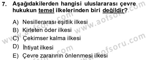 Uluslararası Hukuk 2 Dersi 2013 - 2014 Yılı Tek Ders Sınav Soruları 7. Soru