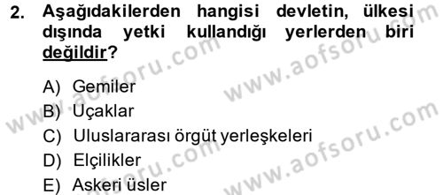 Uluslararası Hukuk 2 Dersi 2014 - 2015 Yılı (Vize) Ara Sınav Soruları 2. Soru