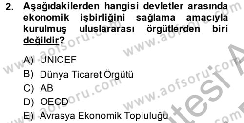 Uluslararası Hukuk 2 Dersi 2014 - 2015 Yılı (Final) Dönem Sonu Sınav Soruları 2. Soru