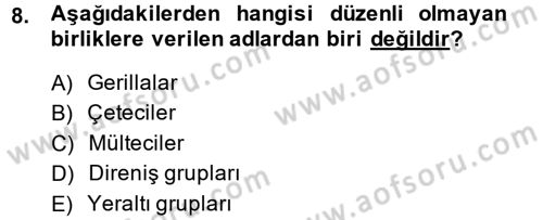 Uluslararası Hukuk 2 Dersi 2014 - 2015 Yılı (Final) Dönem Sonu Sınav Soruları 8. Soru
