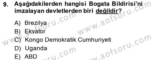 Uluslararası Hukuk 2 Dersi 2014 - 2015 Yılı (Final) Dönem Sonu Sınav Soruları 9. Soru