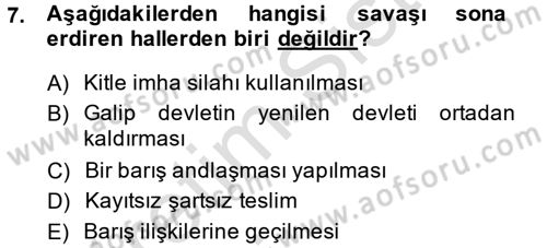 Uluslararası Hukuk 2 Dersi 2014 - 2015 Yılı Tek Ders Sınav Soruları 7. Soru