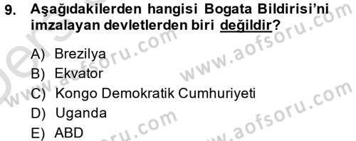 Uluslararası Hukuk 2 Dersi 2014 - 2015 Yılı Tek Ders Sınav Soruları 9. Soru