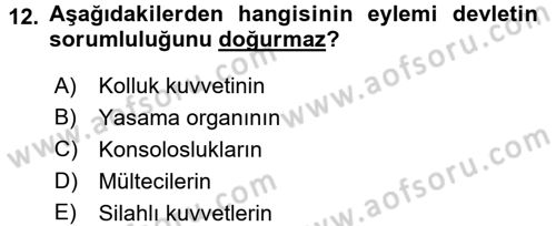 Uluslararası Hukuk 2 Dersi 2015 - 2016 Yılı (Final) Dönem Sonu Sınav Soruları 12. Soru