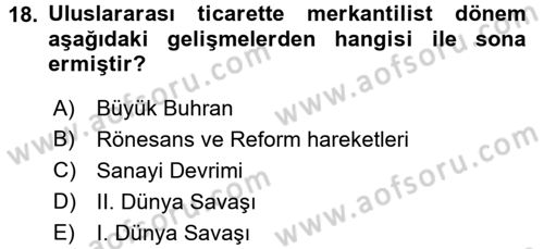 Uluslararası Hukuk 2 Dersi 2015 - 2016 Yılı (Final) Dönem Sonu Sınav Soruları 18. Soru