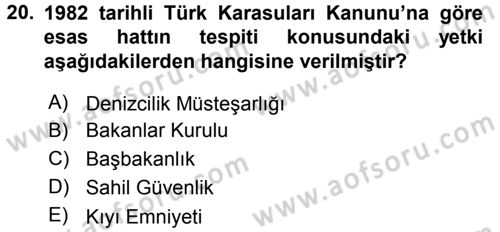 Uluslararası Hukuk 2 Dersi 2016 - 2017 Yılı (Vize) Ara Sınav Soruları 20. Soru