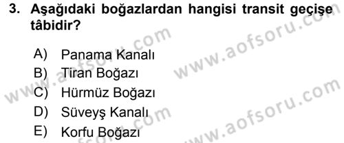 Uluslararası Hukuk 2 Dersi 2016 - 2017 Yılı (Vize) Ara Sınav Soruları 3. Soru