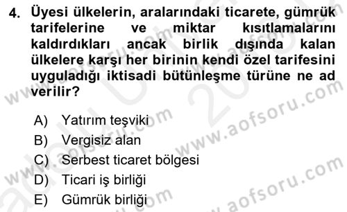 Uluslararası Hukuk 2 Dersi 2017 - 2018 Yılı 3 Ders Sınav Soruları 4. Soru