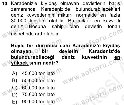 Uluslararası Hukuk 2 Dersi 2017 - 2018 Yılı (Vize) Ara Sınav Soruları 10. Soru
