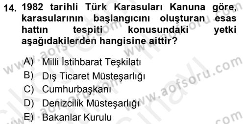 Uluslararası Hukuk 2 Dersi 2017 - 2018 Yılı (Vize) Ara Sınav Soruları 14. Soru