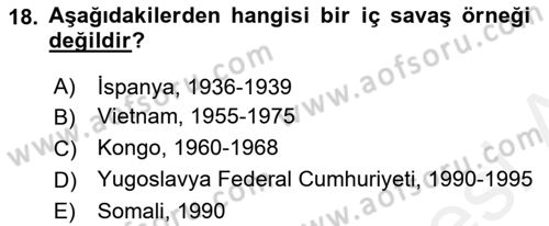 Uluslararası Hukuk 2 Dersi 2017 - 2018 Yılı (Vize) Ara Sınav Soruları 18. Soru
