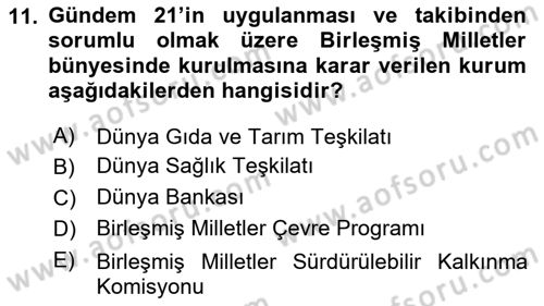 Uluslararası Hukuk 2 Dersi 2018 - 2019 Yılı 3 Ders Sınav Soruları 11. Soru