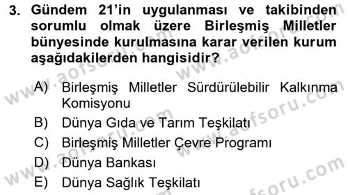 Uluslararası Hukuk 2 Dersi 2018 - 2019 Yılı (Vize) Ara Sınav Soruları 3. Soru