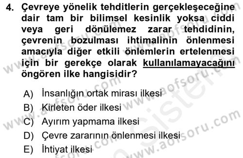 Uluslararası Hukuk 2 Dersi 2018 - 2019 Yılı (Vize) Ara Sınav Soruları 4. Soru
