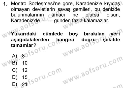 Uluslararası Hukuk 2 Dersi 2020 - 2021 Yılı Yaz Okulu Sınav Soruları 1. Soru