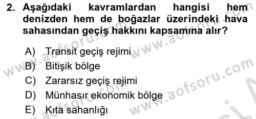 Uluslararası Hukuk 2 Dersi 2020 - 2021 Yılı Yaz Okulu Sınav Soruları 2. Soru