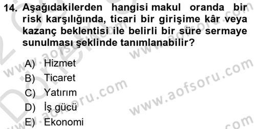 Uluslararası Hukuk 2 Dersi 2021 - 2022 Yılı (Final) Dönem Sonu Sınav Soruları 14. Soru