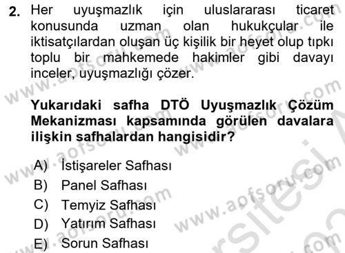 Uluslararası Hukuk 2 Dersi 2021 - 2022 Yılı (Final) Dönem Sonu Sınav Soruları 2. Soru