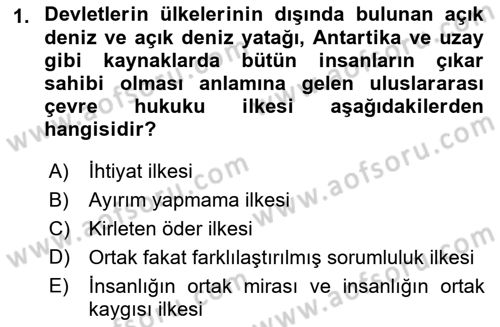 Uluslararası Hukuk 2 Dersi 2021 - 2022 Yılı Yaz Okulu Sınav Soruları 1. Soru