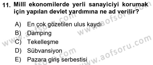 Uluslararası Hukuk 2 Dersi 2021 - 2022 Yılı Yaz Okulu Sınav Soruları 11. Soru