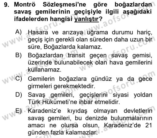 Uluslararası Hukuk 2 Dersi 2021 - 2022 Yılı Yaz Okulu Sınav Soruları 9. Soru