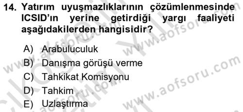 Uluslararası Hukuk 2 Dersi 2022 - 2023 Yılı Yaz Okulu Sınav Soruları 14. Soru