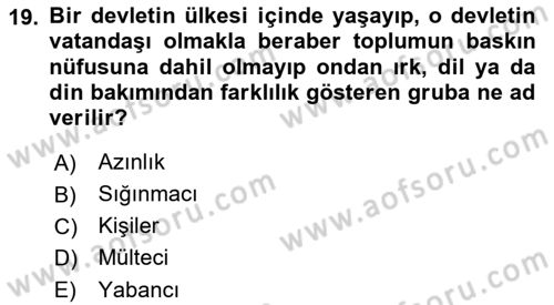 Uluslararası Hukuk 2 Dersi 2022 - 2023 Yılı Yaz Okulu Sınav Soruları 19. Soru