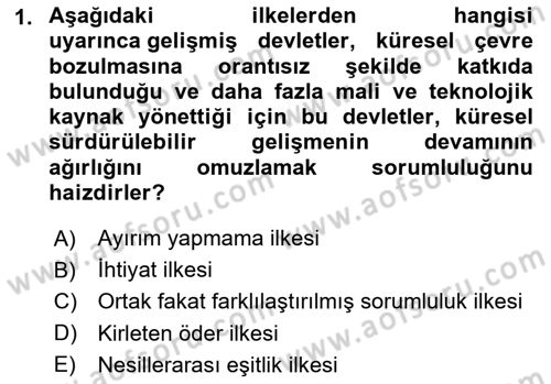 Uluslararası Hukuk 2 Dersi 2023 - 2024 Yılı (Vize) Ara Sınav Soruları 1. Soru