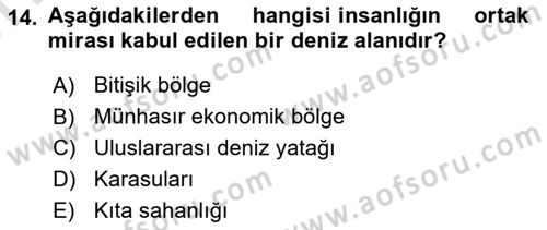 Uluslararası Hukuk 2 Dersi 2023 - 2024 Yılı (Vize) Ara Sınav Soruları 14. Soru