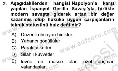 Uluslararası Hukuk 2 Dersi 2023 - 2024 Yılı (Vize) Ara Sınav Soruları 2. Soru