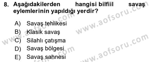 Uluslararası Hukuk 2 Dersi 2023 - 2024 Yılı (Vize) Ara Sınav Soruları 8. Soru