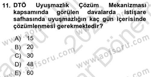 Uluslararası Hukuk 2 Dersi 2023 - 2024 Yılı (Final) Dönem Sonu Sınav Soruları 11. Soru