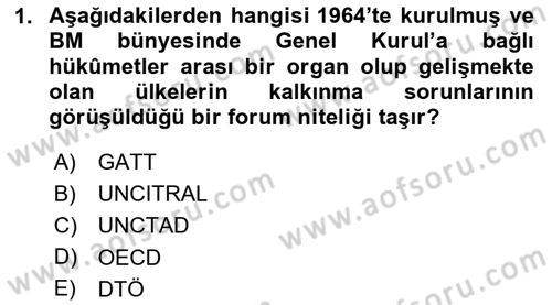 Uluslararası Hukuk 2 Dersi 2023 - 2024 Yılı Yaz Okulu Sınav Soruları 1. Soru